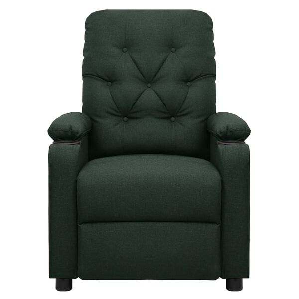 vidaXL Fauteuil &eacute;lectrique de massage Vert fonc&eacute; Tissu