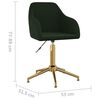 vidaXL Chaise pivotante de salle &agrave; manger Vert fonc&eacute; Velours