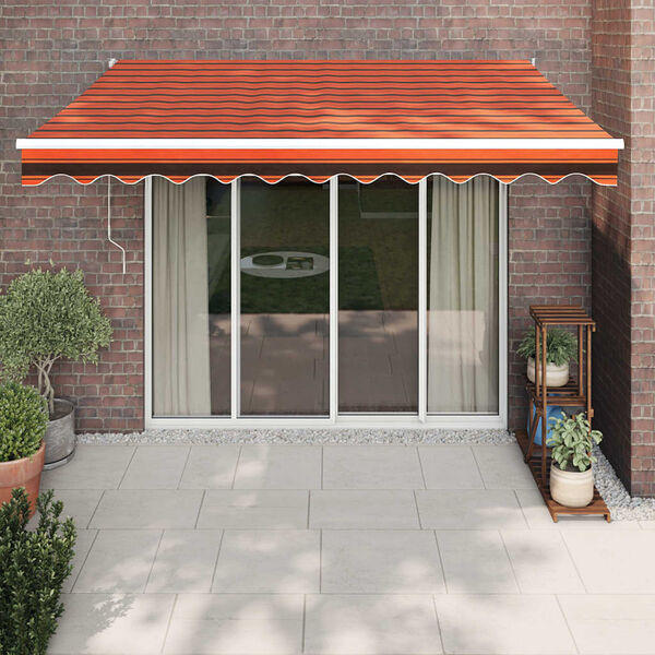 vidaXL Auvent r&eacute;tractable orange et marron 3x2,5 m tissu et aluminium