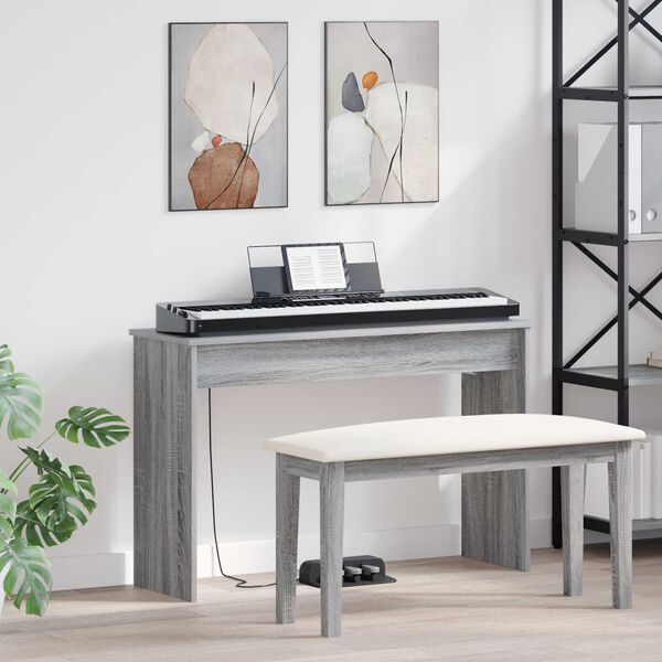 vidaXL Stand de clavier Gris Sonoma 100 x 32 x 64 cm Bois d'ing&eacute;nierie