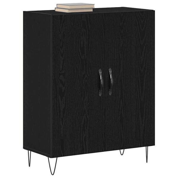 vidaXL Buffet Ch&ecirc;ne noir 69,5 x 34 x 90 cm Bois d'ing&eacute;nierie