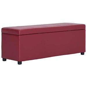 vidaXL Banc avec compartiment de rangement 116 cm Bordeaux Similicuir
