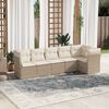 vidaXL Salon de jardin avec coussins 6 pcs beige r&eacute;sine tress&eacute;e