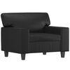 vidaXL Fauteuil avec repose-pied Noir 60 cm Similicuir