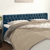 vidaXL T&ecirc;tes de lit Bleu fonc&eacute; 180 x 7 x 78/88 cm Velours