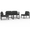 vidaXL Salon de jardin 5 pcs avec coussins Aluminium Anthracite