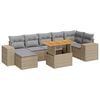 vidaXL Salon de jardin avec coussins 8 pcs beige r&eacute;sine tress&eacute;e