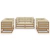 vidaXL Salon de jardin 6 pcs avec coussins Bois de pin massif