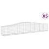 vidaXL Paniers &agrave; gabions arqu&eacute;s 5 pcs 400x50x60/80 cm Fer galvanis&eacute;