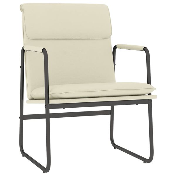 vidaXL Chaise longue Cr&egrave;me 55x64x80 cm Similicuir