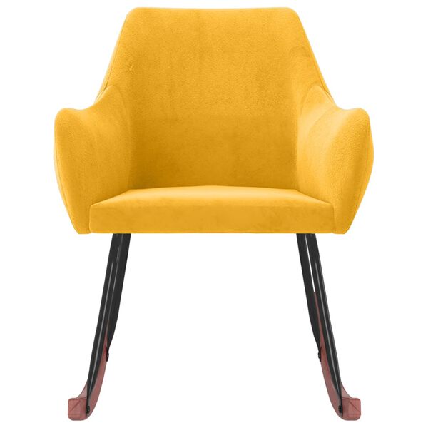 vidaXL Chaise &agrave; bascule Jaune Velours