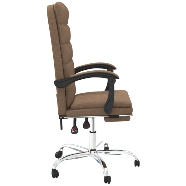 vidaXL Fauteuil inclinable de bureau Marron Tissu
