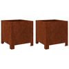 vidaXL Jardini&egrave;res 2 pcs 30x30x30 cm acier r&eacute;sistant aux intemp&eacute;ries