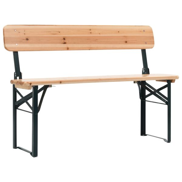 vidaXL Table de brasserie pliable avec 2 bancs 118 cm Bois de sapin