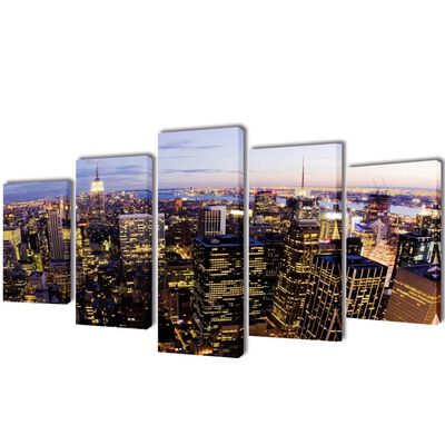 Set de toiles murales imprimées Horizon de New York vu du ciel