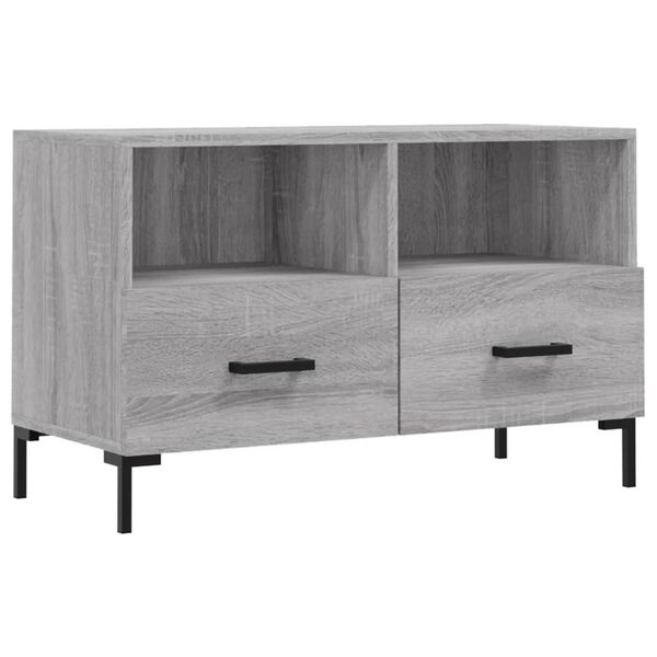 vidaXL Meuble TV Sonoma gris 80x36x50 cm Bois d'ing&eacute;nierie