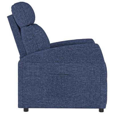 VidaXL Chaise De Relaxation Fauteuil Avec Repose-Pied Velours Bleu - Siège Confortable Salon Moderne Chaise De Détente Intérieur Cadre Acier