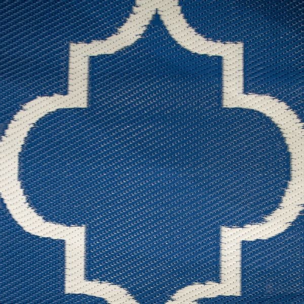 Bo-Camp Tapis d'ext&eacute;rieur Chill mat Casablanca 2,7x3,5 m XL bleu