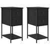 vidaXL Cabinet de chevet 2 pc Ch&ecirc;ne noir 32 x 42 x 70 cm