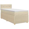 vidaXL Lit boxspring avec matelas Cr&egrave;me 90 x 200 cm Tissu
