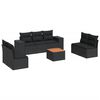 vidaXL Salon de jardin 8 pcs avec coussins noir r&eacute;sine tress&eacute;e