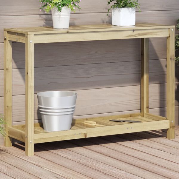 vidaXL Table de rempotage avec &eacute;tag&egrave;re 108x35x75 cm bois pin impr&eacute;gn&eacute;