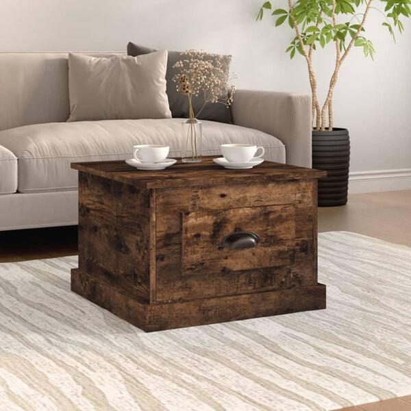 vidaXL Table basse Ch&ecirc;ne fum&eacute; 50x50x35 cm Bois d'ing&eacute;nierie