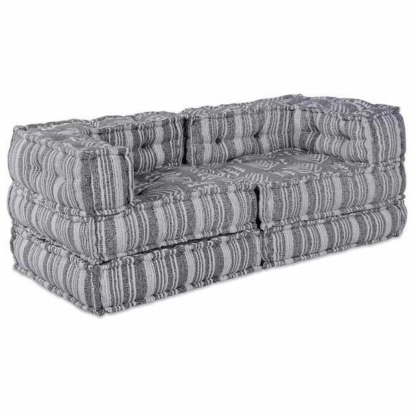 vidaXL Canapé modulaire 2 pcs Gris 140 x 70 x 56 cm tissu