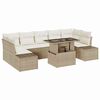 vidaXL Ensemble de Canapés avec coussin 8 pcs Beige et crème polyrotin