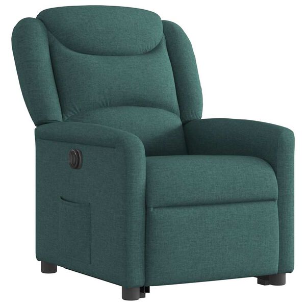 vidaXL Fauteuil inclinable &eacute;lectrique vert fonc&eacute; tissu