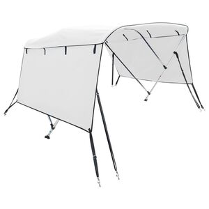 vidaXL Toit bimini &agrave; 3 arceaux parois lat&eacute;rales 183x(185-198)x137 cm
