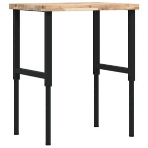 vidaXL Établi 80x60x(73-99,5) cm bois de chêne massif rectangulaire