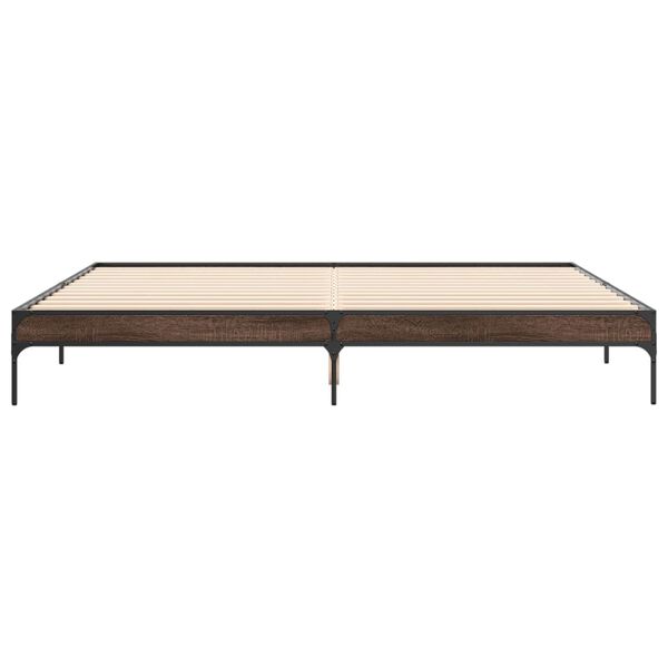 vidaXL Cadre de lit sans matelas ch&ecirc;ne marron 200x200 cm
