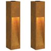 vidaXL Lumi&egrave;re de Chemin LED Solaire 2 pcs Bronze Acier patin&eacute;