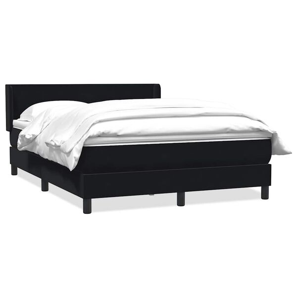 vidaXL Sommier &agrave; lattes de lit avec matelas noir 160x210 cm velours