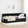 vidaXL Cadre de lit d'angle avec matelas Noir 80 x 200 cm Velours