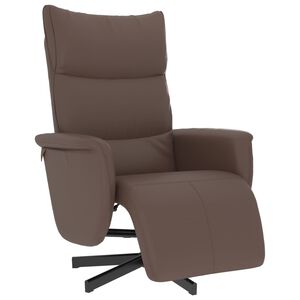 vidaXL Fauteuil inclinable avec repose-pieds marron similicuir
