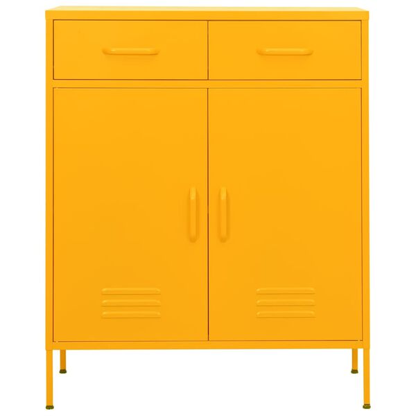 vidaXL Armoire de rangement Jaune moutarde 80x35x101,5 cm Acier
