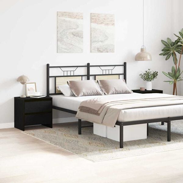 vidaXL Cabinet de chevet 2 pcs Ch&ecirc;ne noir 45 x 34 x 44,5 cm