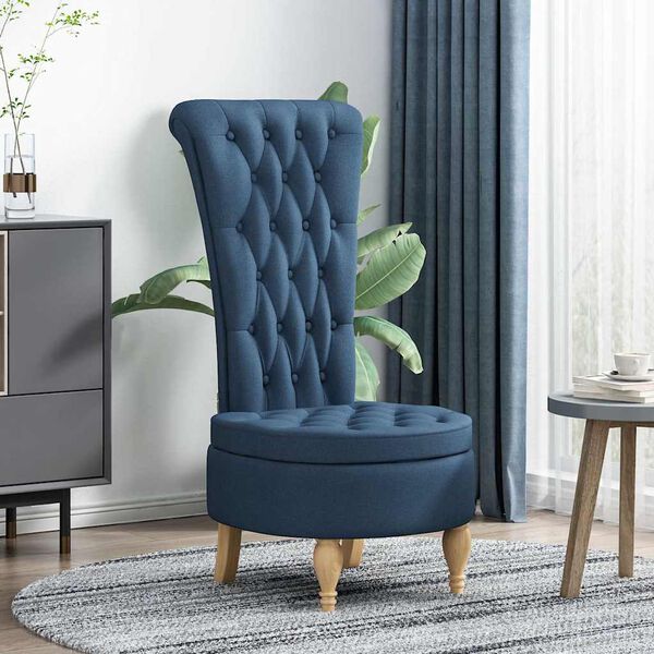 vidaXL Fauteuil &agrave; pantoufle Bleu 56,5 x 70 x 110 cm tissu