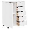 vidaXL Cabinet roulant Blanc 63,5 x 39 x 79 cm Bois de Pin Massif