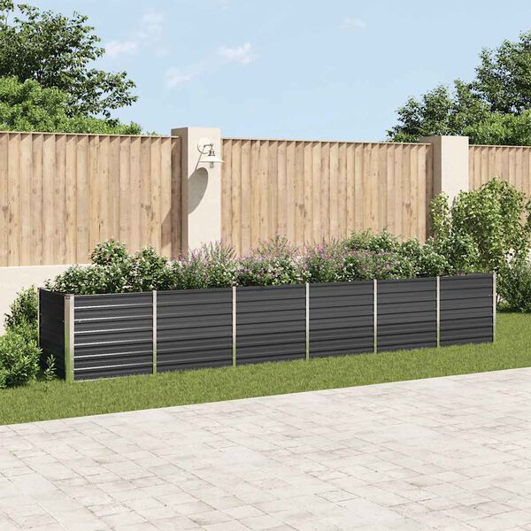 vidaXL Lit surélevé de jardin Acier galvanisé 480x80x77 cm Anthracite