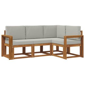 vidaXL Ensemble de canap&eacute;s d'ext&eacute;rieur 4 pcs Gris Naturel et Clair