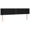 vidaXL T&ecirc;te de lit avec oreilles Noir 163x16x78/88 cm Tissu
