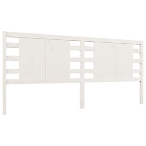 vidaXL T&ecirc;te de lit Blanc 126x4x100 cm Bois massif de pin