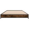 vidaXL Cadre de lit sans matelas ch&ecirc;ne fum&eacute; 75x190 cm