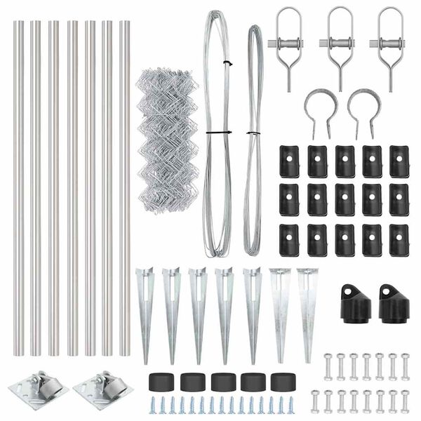vidaXL Poteau de cl&ocirc;ture. Argent&eacute; 10 x 0,6 m (maille 40 x 40 mm) Acier