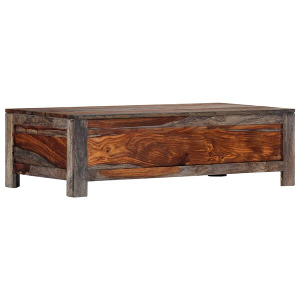 vidaXL Table basse Gris 100x50x30 cm Bois massif