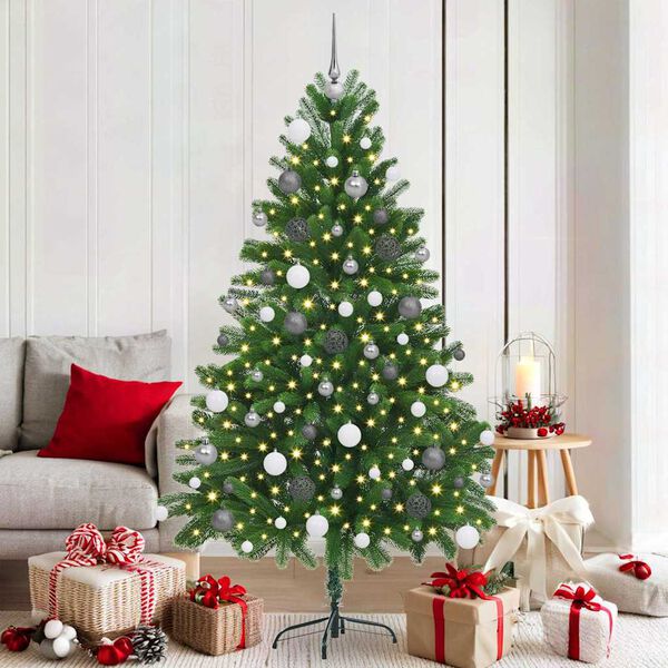 vidaXL Sapin de No&euml;l avec 300 LED avec support Vert 180 cm PE