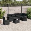 vidaXL Salon de jardin 7 pcs avec coussins noir r&eacute;sine tress&eacute;e